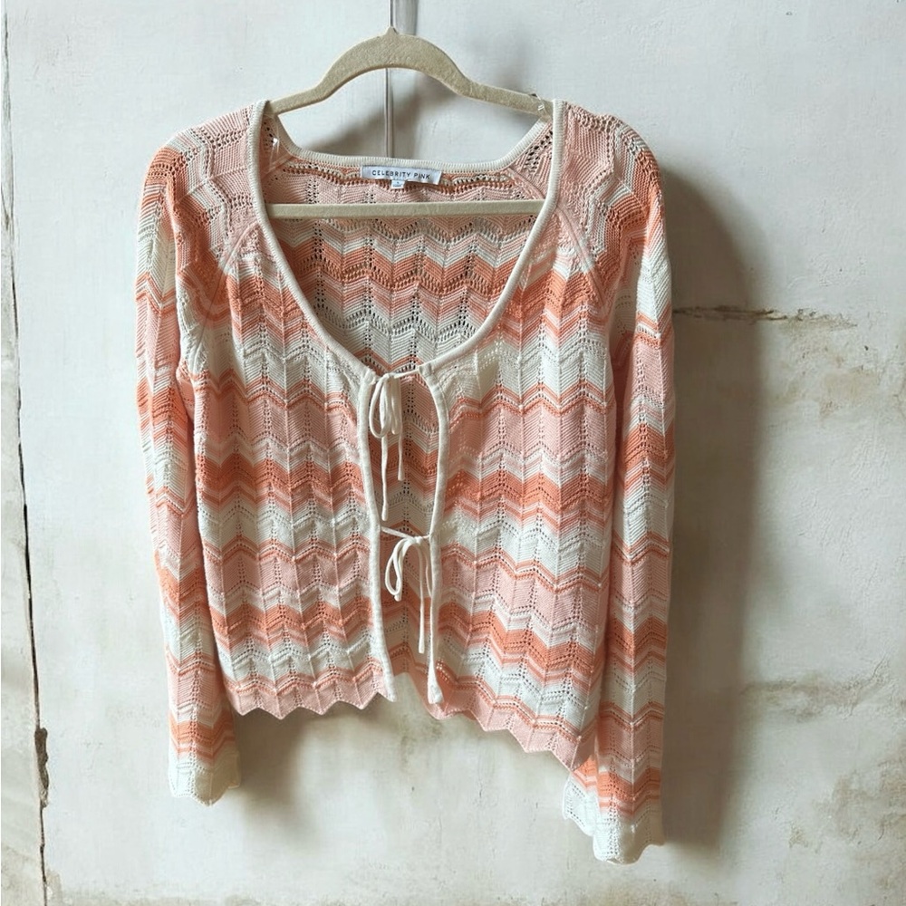 Celebrity Pink Peach and Cream Knit Sweater